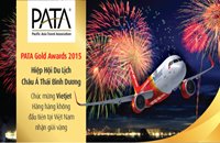Vietjet nhận giải vàng PATA (Pacific Asia Travel Association) Gold Awards 2015